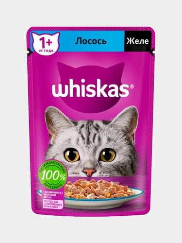 Корм для кошек Whiskas Желе с лососем, 75 г