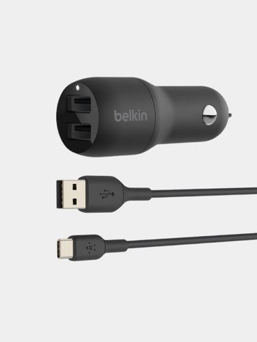 Автомобильное зарядное устройство Belkin кабель USB-C 24 Вт, Черный