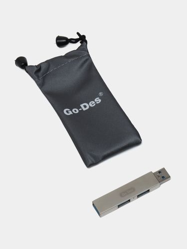 Хаб USB Hub Go-Des 3.0 4 порта USB 3.0 до 5 Гбит, Тёмно-серый, купить недорого