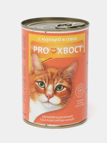 Консервированный корм для кошек ProXвост С курицей в соусе, 415 гр