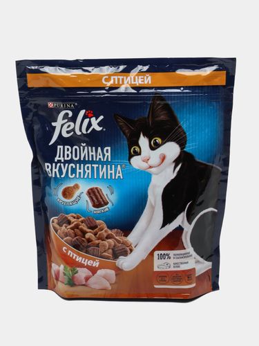 Корм для кошек Purina Felix Двойная вкуснятина с птицей, 600 гр