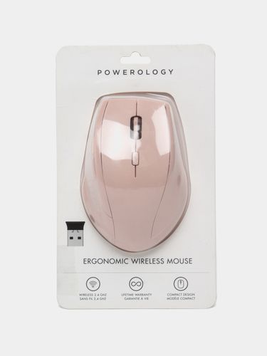 Беспроводная мышь Powerology Ergonomic Mouse, Пудровый