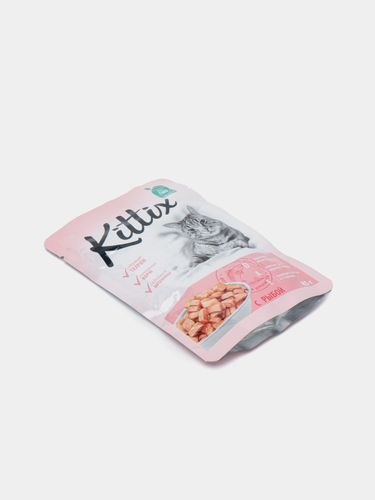 Влажный корм для кошек Kittix со вкусом рыбы, 85 гр, в Узбекистане