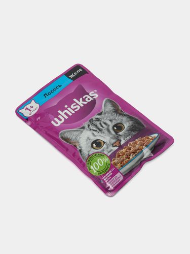 Корм для кошек Whiskas Желе с лососем, 75 г