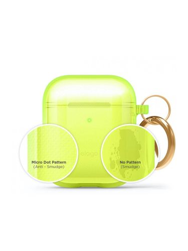 Защитный чехол с карабином для AirPods Elago Clear Hang Case Neon Yellow, Салатовый