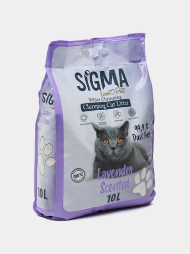 Наполнитель для кошачьего туалета Sigma Lavender Scented cat litter 10L Dust Free 99.9%, 10 л, купить недорого