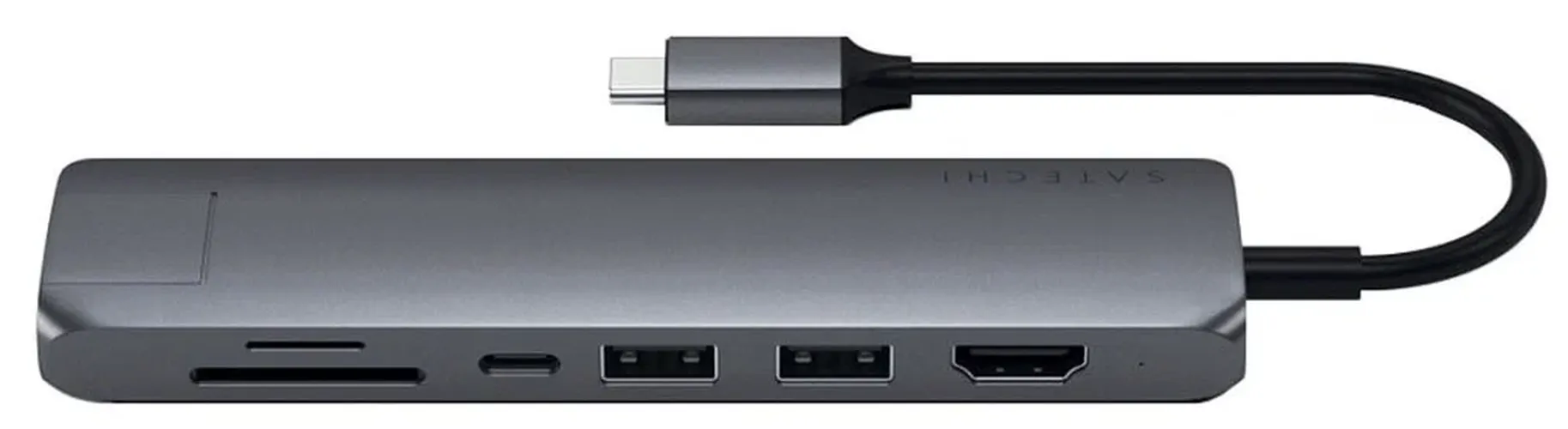 Адаптер USB-C Satechi Type-C Slim Multiport with Ethernet Adapter ST-UCSMA3K, Черный