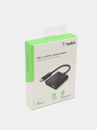 Адаптер Belkin USB-C to HDMI 60W PD AVC002BTBK, Черный, в Узбекистане