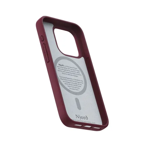 G'ilof Suede MagSafe Case for iPhone 15 Pro, bordo, в Узбекистане