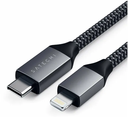 Кабель Satechi USB-C to Lightning Charging Cable ST-TCL18M, Серый, купить недорого