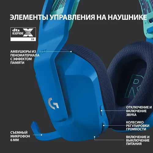 Игровые наушники Logitech G733 LIGHTSPEED Wireless RGB Gaming Headset, Синий, фото