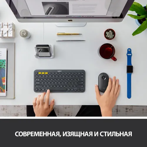 Беспроводная мышь Logitech M350 Pebble, Graphite, в Узбекистане