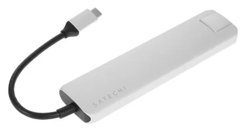 Адаптер Хаб Satechi Aluminum Type-C Slim Multi-Port with Ethernet Adapter ST-UCSMA3S, Серебристый, купить недорого