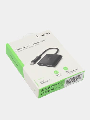 Адаптер Belkin USB-C to HDMI 60W PD AVC002BTBK, Черный, фото № 4