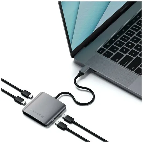 Адаптер USB-C Hub Satechi Aluminum 4 ports USB-with ST-UC4PHM, в Узбекистане