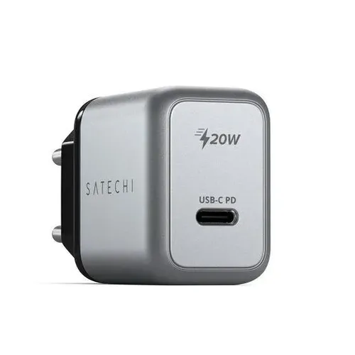 Simli zaryadlash qurilmasi Satechi Wall Charger USB-C 20W PD ST-UC20WCM-EU, kulrang