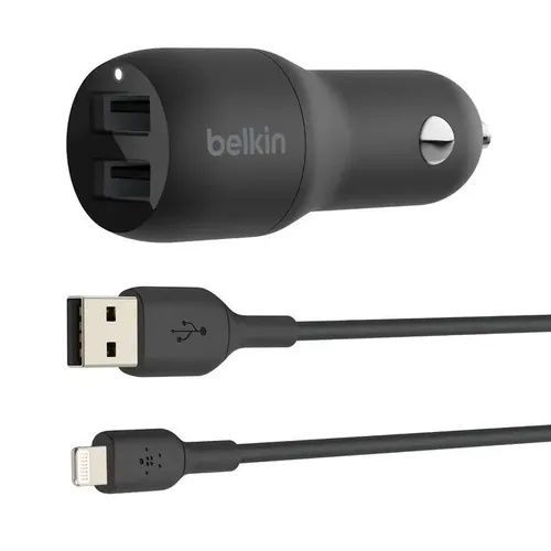 Зарядное устройство Belkin Boost Charge Dual USB-A 24W CCD001bt1MBK, Черный