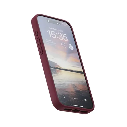 G'ilof Suede MagSafe Case for iPhone 15 Pro, bordo, купить недорого