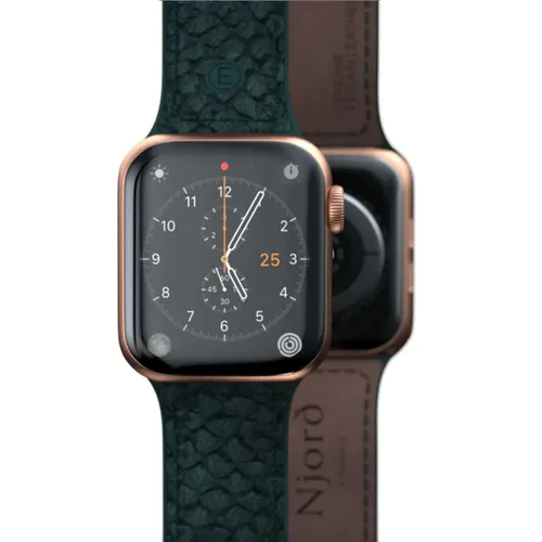 Ремешок для смарт часов Njord Salmon Leather Strap for Apple Watch SL14112, Dark grey, купить недорого