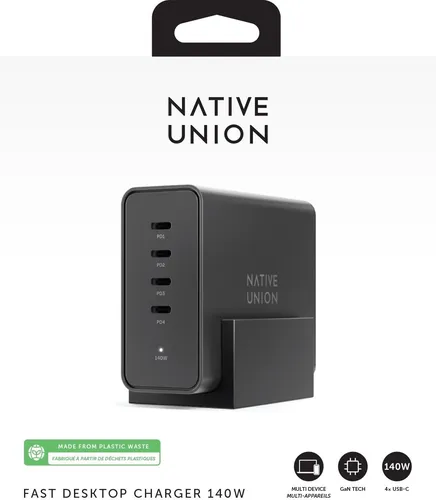 Зарядное устройство Native Union Fast Desktop Charger PD 140W, Черный, купить недорого