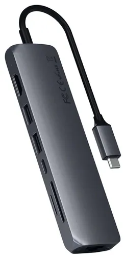 Адаптер USB-C Satechi Type-C Slim Multiport with Ethernet Adapter ST-UCSMA3K, Черный, купить недорого