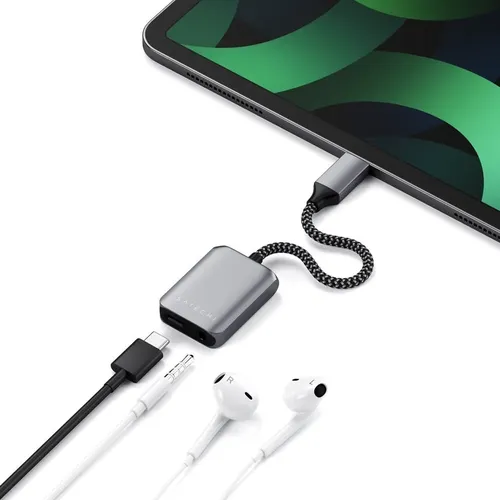 Аудиокабель Satechi USB-C to 3.5mm Audio and USB-C PD Charging Adapter ST-UCAPDAM, Серый, 52100000 UZS