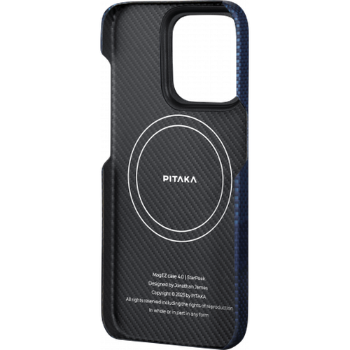 Чехол для смартфона Pitaka MagEZ Case 4 для iPhone 15 Pro Over the horizon, Cиний, фото