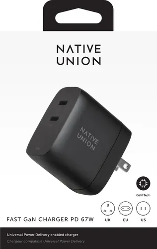 Сетевое зарядное устройство Native Union FAST USB-C GAN PD FAST-PD67-BLK-INT, Черный, фото № 4