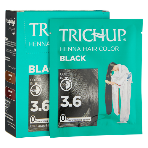 Краска-хна для волос Trichup Henna Hair Color, 3.6-Черный, купить недорого