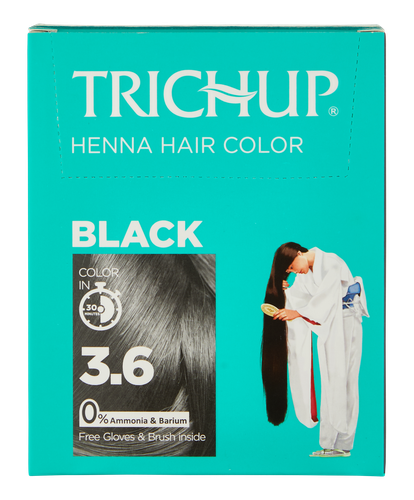 Краска-хна для волос Trichup Henna Hair Color, 3.6-Черный