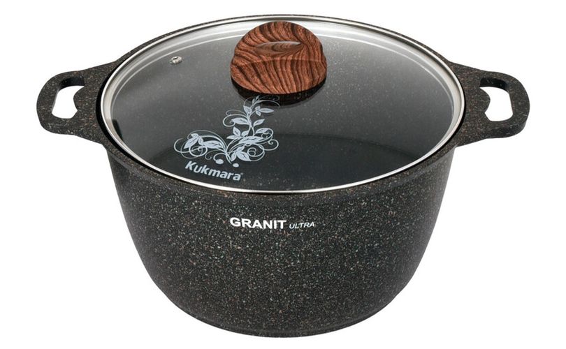 Кастрюля Kukmara со стеклянной крышкой Granit ultra, 3 л