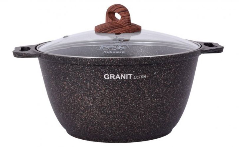 Кастрюля Kukmara со стеклянной крышкой Granit ultra, 4 л