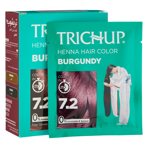 Краска-хна для волос Trichup Henna Hair Color, 7.2-Бордовый, купить недорого