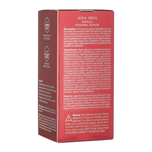 Сыворотка для лица AHA-BHA Miracle Renewal Serum DRL-1647, 30 мл, купить недорого