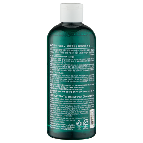 Мицеллярная вода для снятия макияжа Tony moly The Teatree No Wash Cleansing Water TM00004205, 300 мл, купить недорого