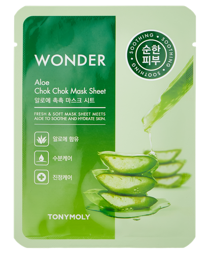  Yuz niqob Tony Moly Wonder Chok Chok Aloe Mask Sheet TM00002522, 21 ml