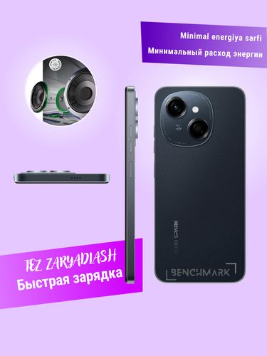 Smartfon Tecno Spark Go 1, qora, 3/64 GB, в Узбекистане