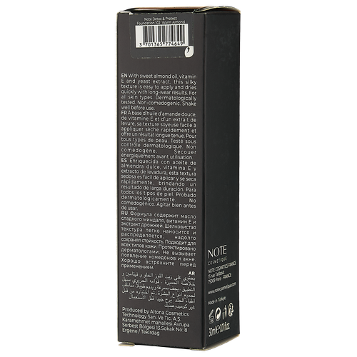 NOTE Detox and  Protect Foundation SPF15 tonal kremi, 102, 30 ml, в Узбекистане