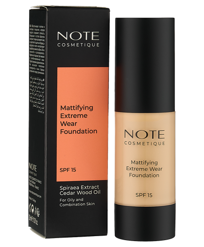 Тональный крем  NOTE Mattifying Extreme Wear Foundation SPF15, 01, 30 мл