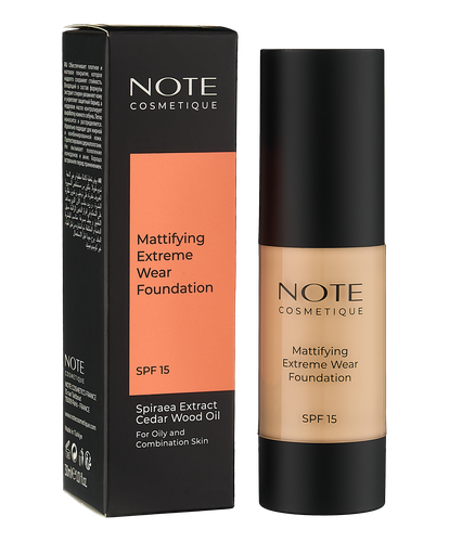 Тональный крем  NOTE Mattifying Extreme Wear Foundation SPF15, 02, 30 мл