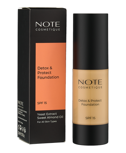 Тональный крем Note Detox and  Protect Foundation SPF15, 01, 30 мл