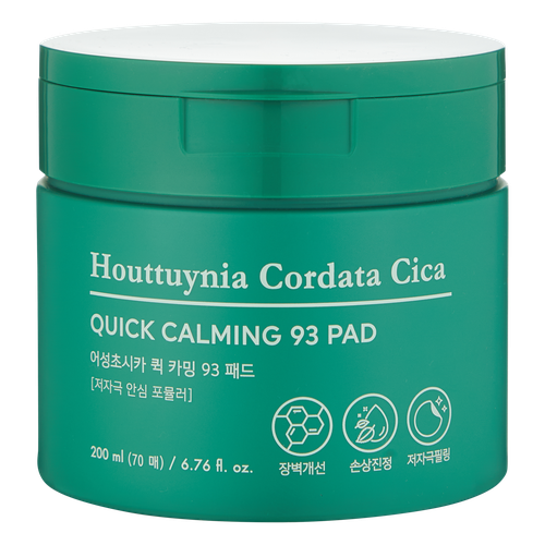 Yuz uchun toner shimdirilgan pedlar Houttuynia Cordata Cica Quick Calming 93 Pad, 200 ml, купить недорого