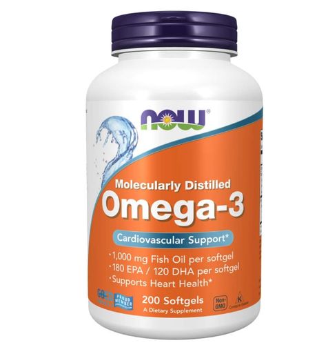 Рыбий жир Now Omega-3 Fish oil, 100 порций, 200 мягких капсул