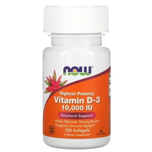 Витамины Now Vitamin D3 10000 IU, 120 порций, 120 мягких капсул