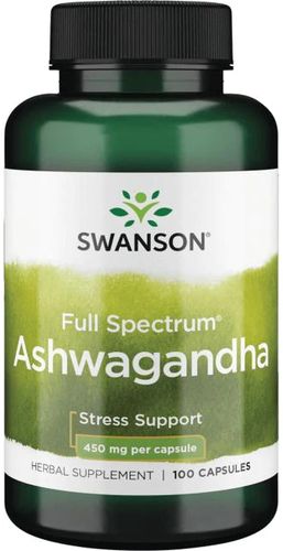 Адаптоген Swanson Full Spectrum Ashwagandha, 450 мг, 50 порций, 100 капсул