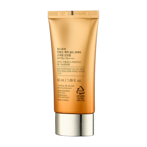 Солнцезащитный крем SPF50 с муцином улитки Gold 24K Tony Moly, 50 мл, купить недорого