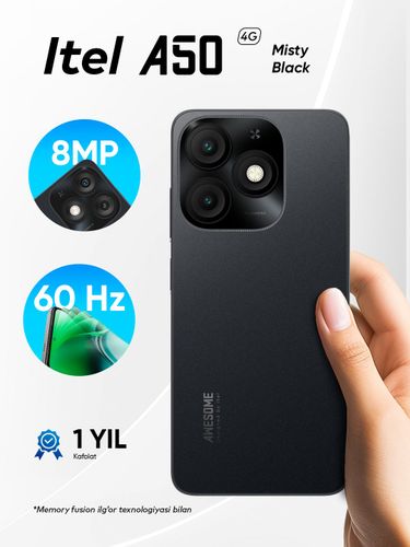 Смартфон Itel A50, Black, 3/128 GB, в Узбекистане