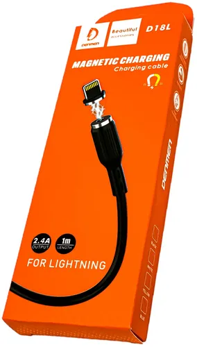 Кабель Denmen D18L Magnetic charging cable for Lightning, Черный