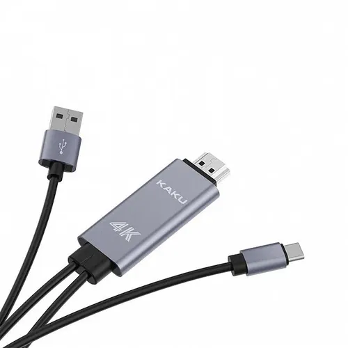 Кабель HDMI Kakusiga KSC-557 MINGSHI TYPE-C to HDMI, Черный