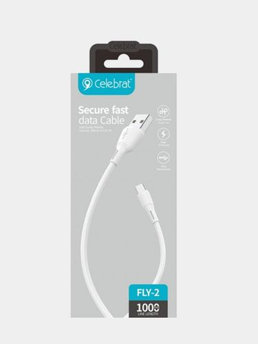 Кабель Celebrat FLY-2T Secure Fast Data Cable Type-c, Белый